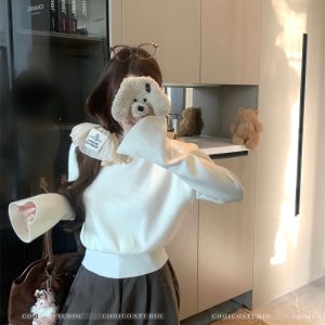 Korean Style Half Turtleneck Flare Sleeve Knit Sweater Women Slim Fit Long Sleeve Base Top