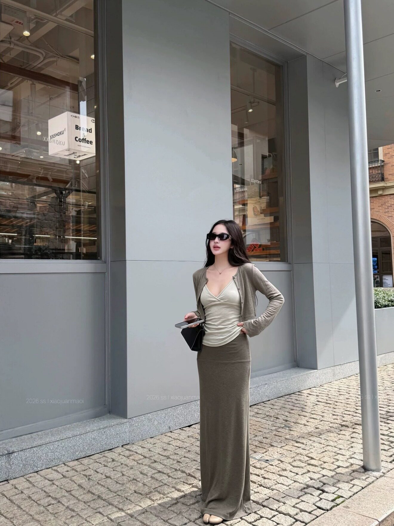 Vintage Long Sleeve Cardigan V Neck Cami Top and Bodycon Skirt Three Piece Set for Women Early Autumn - Image 4