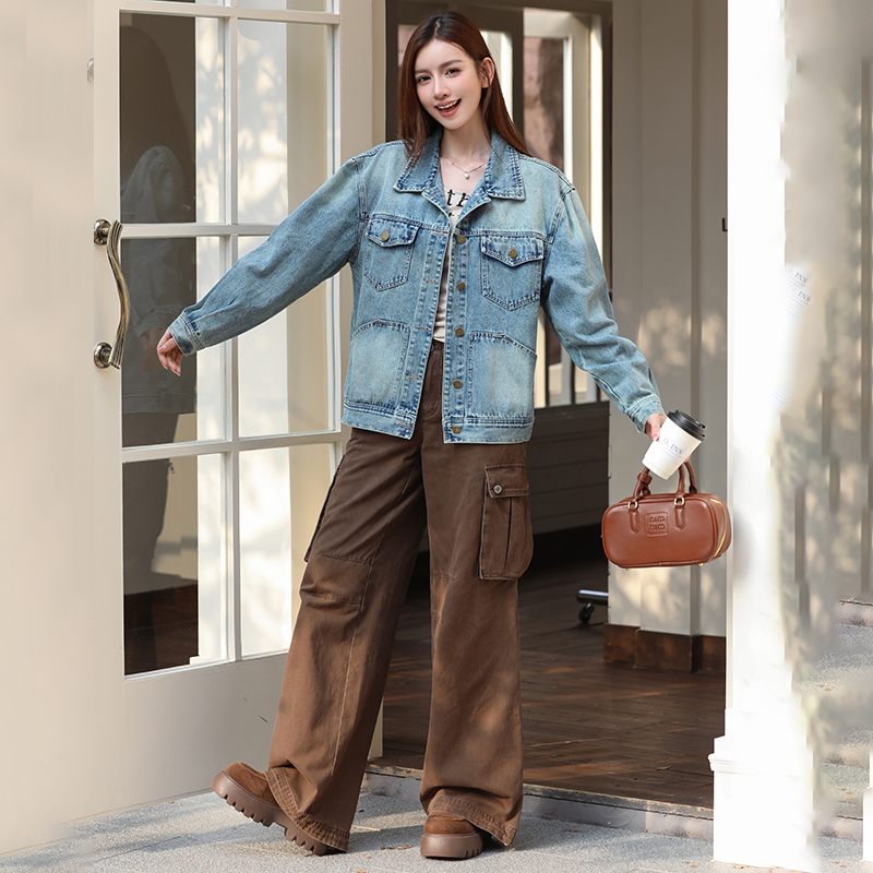 New High Quality Korean Vintage Fashion Versatile Loose Slimming Denim Jacket for Women - Image 4