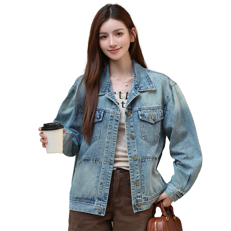 New High Quality Korean Vintage Fashion Versatile Loose Slimming Denim Jacket for Women - Image 5