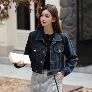 New Short High-Quality Korean Retro Fashion Versatile Loose Slimming Denim Jacket for Women