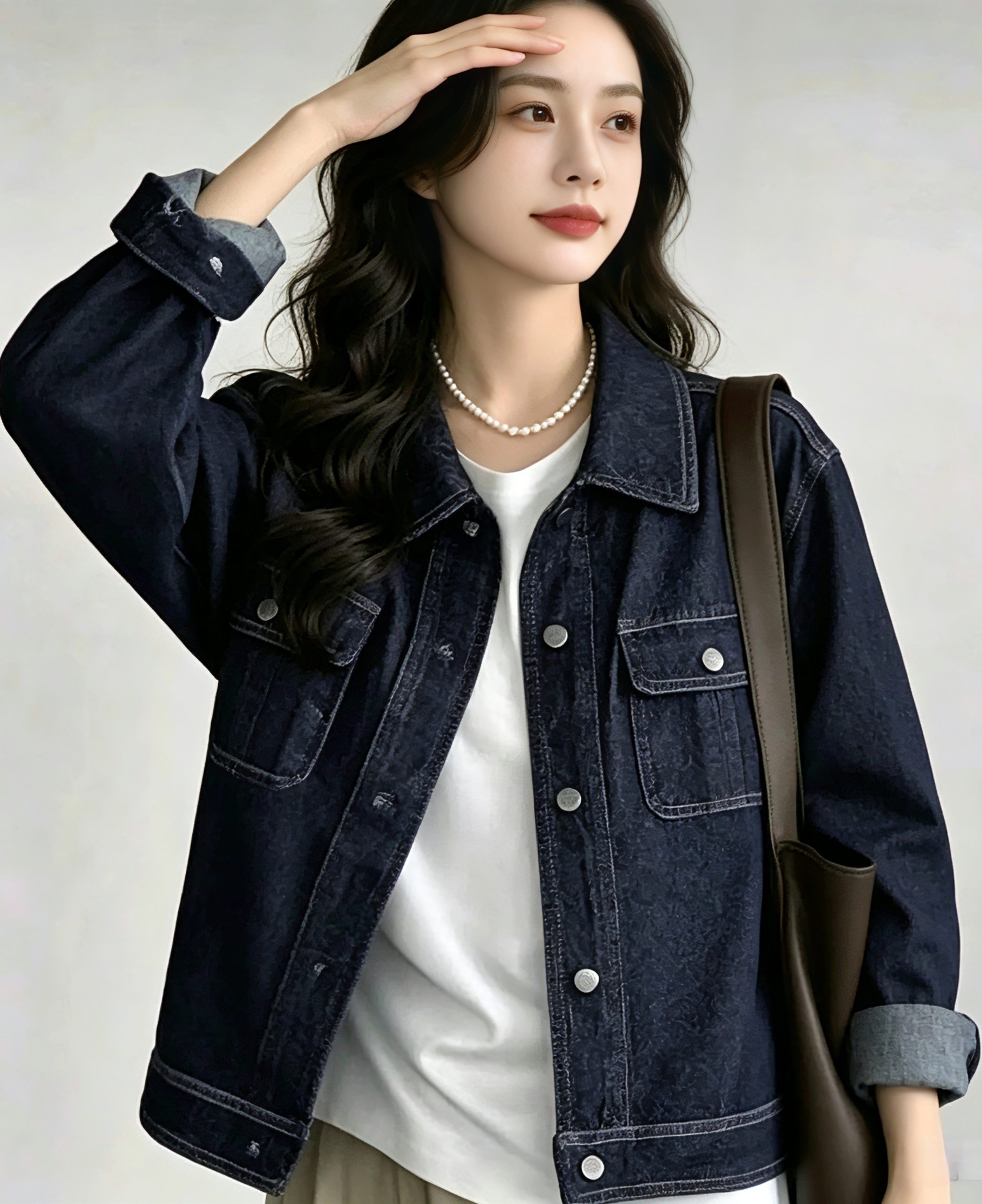 Women's Retro Loose Denim Long Sleeve Jacket Korean Style Fall Winter - Style 6f8ac3 - Image 2