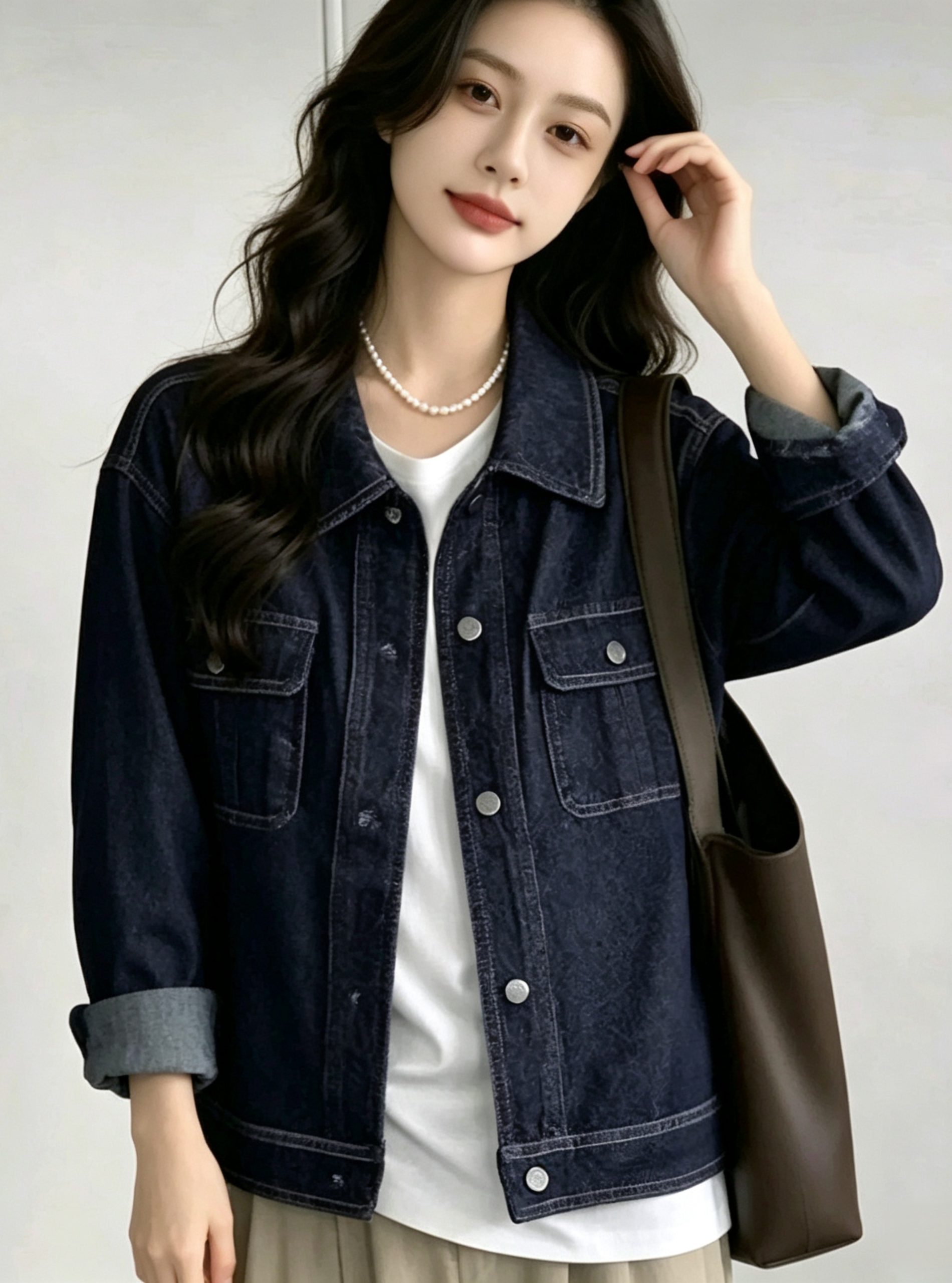Women's Retro Loose Denim Long Sleeve Jacket Korean Style Fall Winter - Style 6f8ac3 - Image 3