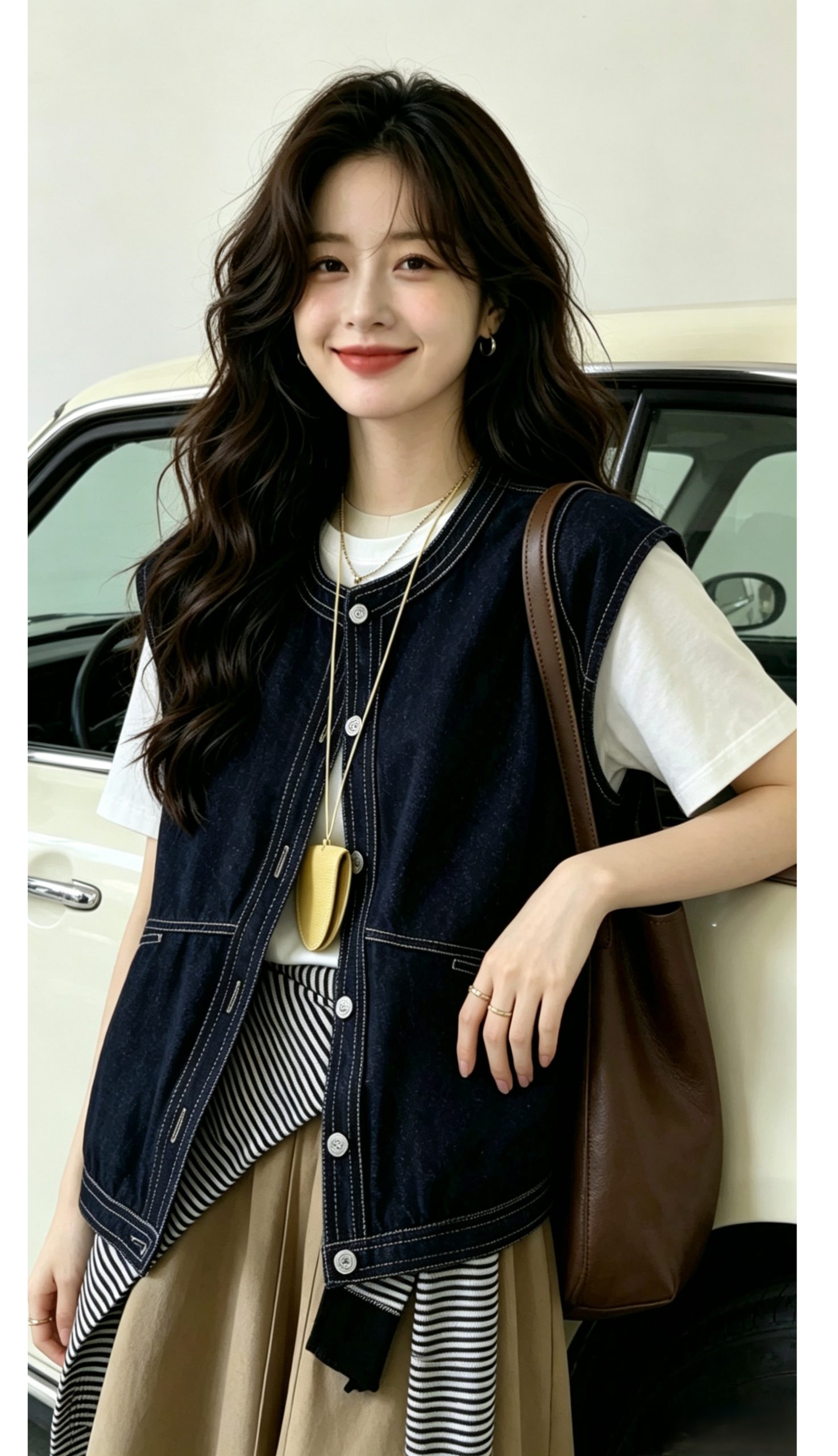 Women's Retro Loose Denim Vest with Pockets
