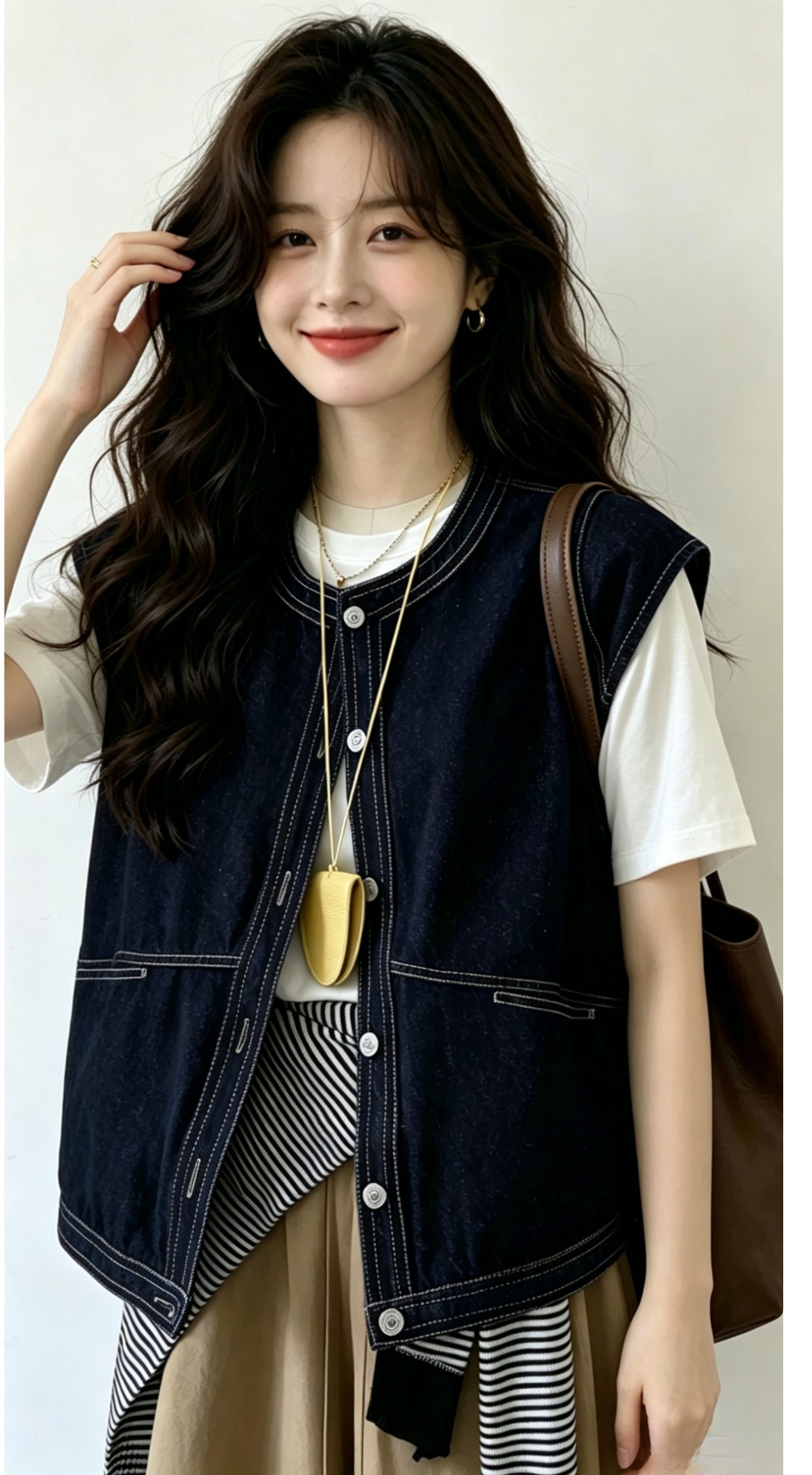 Women's Retro Loose Denim Vest with Pockets - Image 3
